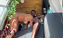Tanned Brazilian Latina with Big Ass Natural Tits Tan Lines Fucks BBC Deep Bent Over Doggystyle Squirting in Motorhome