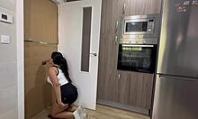 Cleaning Kitchen Uncovers Glory Hole Cock Surprise