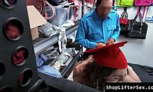 Naughty Shoplifter Teen Strips for Officer Rides Cowgirl Doggystyle Missionary after Caught Bent Over Punished