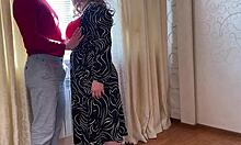 stepson convinces horny mature stepmom for deep blowjob and tight anal