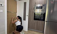 Cleaning Kitchen Uncovers Glory Hole Cock Surprise