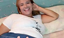 Lucky guy grabs gina halime on street for wild bedroom fuck fest