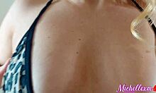 Sexy Blonde MILF Tries On Lingerie Bikini Flaunting Big Curvy Ass