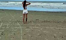 Risky street stroke shocks stunning redhead beauty