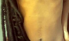 young skinny ebony teen student licks and dominates big cock in femdom worship session