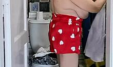 A day spying granny mariaold toilet peeping then joi fun in lingerie