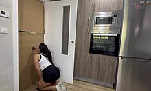 Cleaning Kitchen Uncovers Glory Hole Cock Surprise