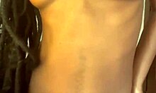 young skinny ebony teen student licks and dominates big cock in femdom worship session