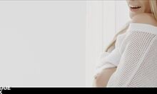 Nancy A and Sabrisse share sensual lesbian kisses and erotic girl-on-girl orgasms.