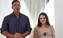 petite stepdaughter sucks stepdad's monster cock then takes rough big ass pounding from old man