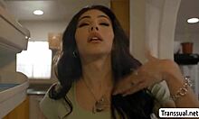 imagine this naked milf taking anal from stepson's tgirlfriend bareback