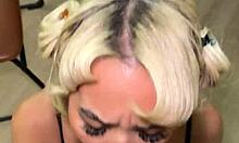 blonde bombshell luna luxe teases n strokes huge cock before wet doggystyle pounding