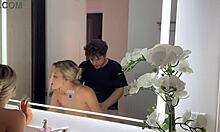 check out all natural big tits blonde cas summer riding luke cooper's cock in mirror