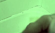 rubbing my huge cock in and out the shower feels so good.