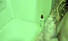 rubbing my huge cock in and out the shower feels so good.