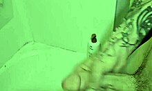 rubbing my huge cock in and out the shower feels so good.