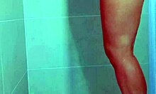 College Beauty's Brazilian Thong Shower Tease Drips Wet Pussy!!