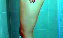 College Beauty's Brazilian Thong Shower Tease Drips Wet Pussy!!