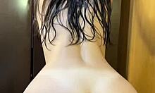 Fresh from shower, big ass college coed spreads for roommate's doggystyle pounding!