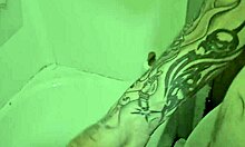 rubbing my huge cock in and out the shower feels so good.