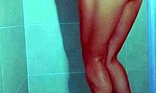 College Beauty's Brazilian Thong Shower Tease Drips Wet Pussy!!