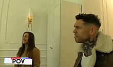 hey matt's curvy babe rides big cock cowgirl in mmf with fat tits bouncing everywhere