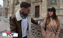 hey matt's curvy babe rides big cock cowgirl in mmf with fat tits bouncing everywhere