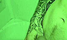 rubbing my huge cock in and out the shower feels so good.