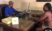 bank teller slut bends over counter for thick cock pounding in maraba hall