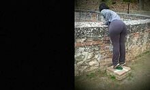 Petite Latina Student Bent Over in Forest for Surprise Outdoor Doggystyle Fuck