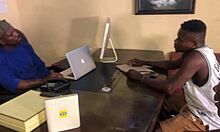 bank teller slut bends over counter for thick cock pounding in maraba hall