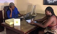 bank teller slut bends over counter for thick cock pounding in maraba hall