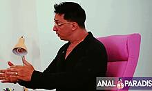 Skinny Stepsister Gets Ass Fucked While Watching TV Next to Dad