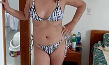 60-Year-Old Beach Mature Flashes Huge Tits Pussy And Curvy Ass