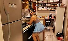 Stepbrother Fucks Luna Oliveira's Ass While Hand Stuck in Kitchen Sink