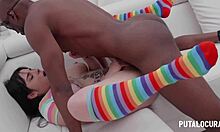 putalocura's sensual big tit nadja hot gulps down lefa from 3 bbc's yum 😋🍆💦 she's dripping wet cowgirl style