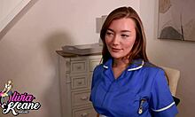 hey check out this teen nurse deepthroating and swallowing cum like a pro