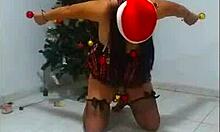 Bound Slave Wife Gags Chokes Sucks In Christmas Bondage