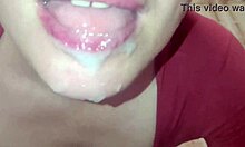 slutty married milf housewife deepthroats cum in mouth at wedding blowbang