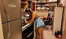 Stepbrother Fucks Luna Oliveira's Ass While Hand Stuck in Kitchen Sink