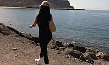 beach babe's perfect tits fucked after public exposure