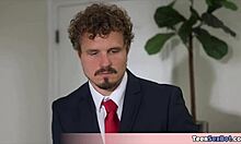 Petite tomboi secretary's quickie hides tiny tits thrill