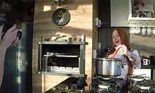 my sensual kitchen shoot with latina assistant turned into creampie pounding bliss