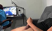 will she notice this risky handjob from horny latina femdom?