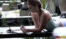 Vodeu curvy emily thorne bends for outdoor doggystyle pounding big tits cumshot facial lick