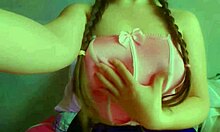 NAUGHTY STUDENT TEASES WITH MESSY TONGUE BEFORE WET MASTURBATION FRENZY!