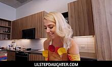 Blonde 18+ Stepdaughter Thanksgiving Family Fuck by Step Daddy's Monster Cock!