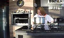 my sensual kitchen shoot with latina assistant turned into creampie pounding bliss