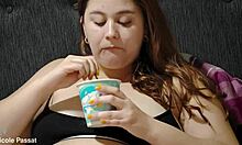 Nicole Overeats Before Bent-Over Bedroom Pounding