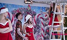 hey who's jingling that family cock around during christmas with this petite teen?